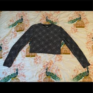 H&M Sparkly Long Sleeve Crop Top Size Medium